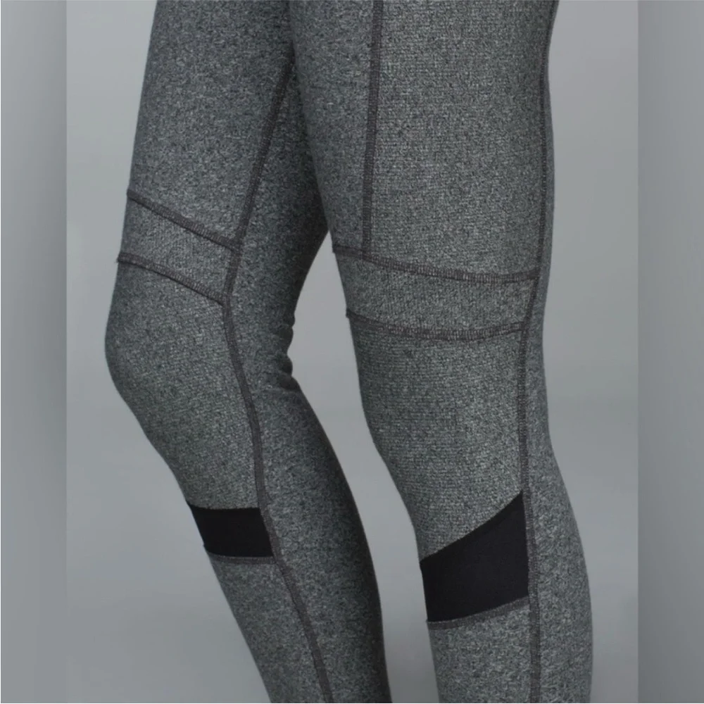 Lululemon Motivate‎ Pant Heathered Speckled Black / Black Size 4